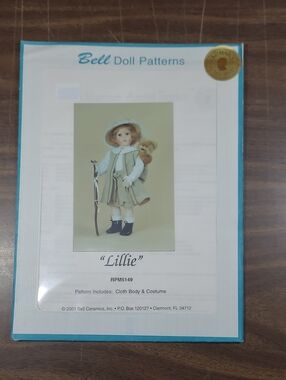 Bell Doll Patterns "Lillie" Doll Costume Pattern - Blue Trim #RPM5149